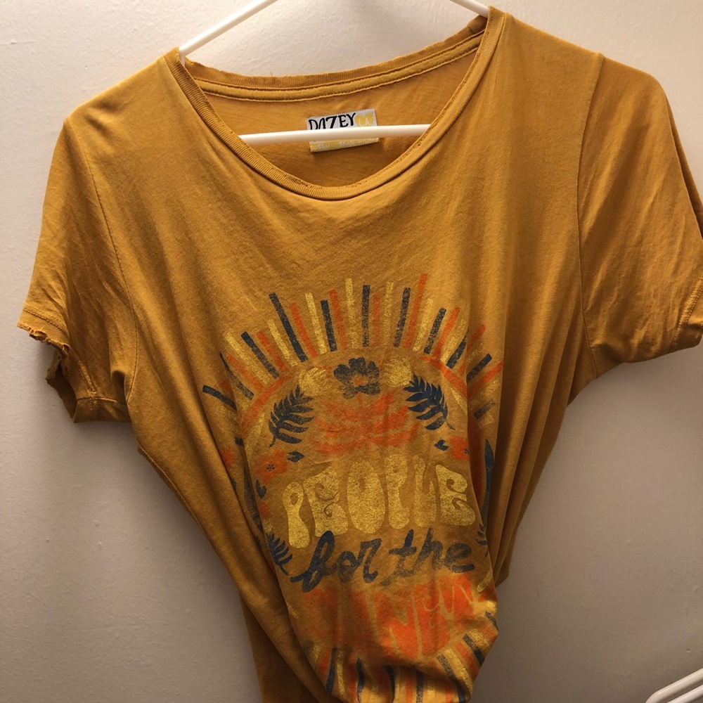 Dazey LA people for the planet mustard t shirt